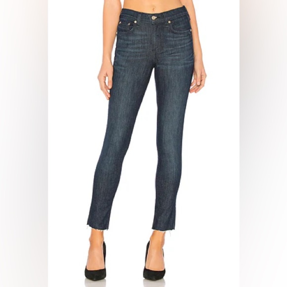Rag & Bone High Rise Skinny Ankle Jeans- Color Tonal River - Size 24